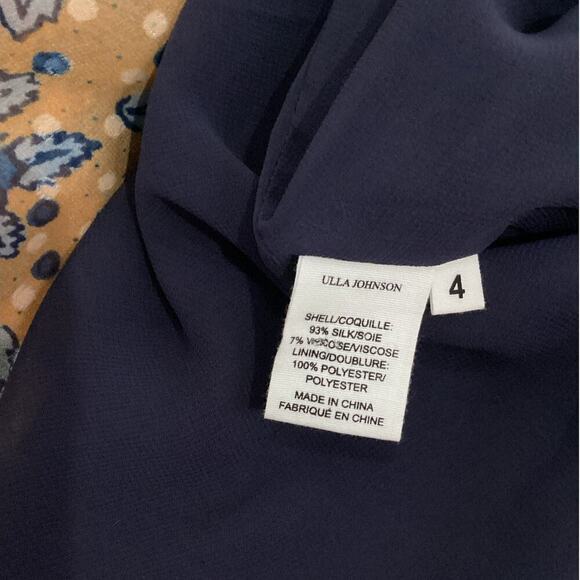 Ulla Johnson Romilly Silk Floral Orange Blue Long Sleeve Midi Dress Size 4 - Picture 13 of 14